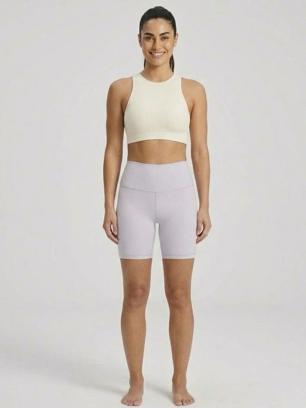 Lululemon Align Bike Shorts Sz 4 Pale Lavender Purple 6" Inseam Cute Gym Pilates